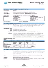 Material Safety Data Sheet Dolomite SECTION  PRODUCT A
