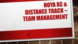HOYA  Xc  &  Distance Track –
