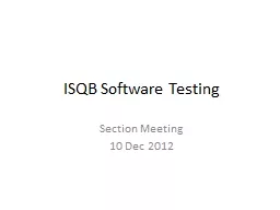 ISQB Software Testing  Section Meeting