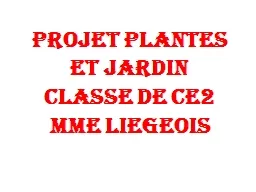 PROJET PLANTES ET JARDIN