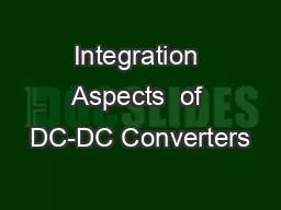 Integration Aspects  of DC-DC Converters