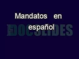 Mandatos   en   español