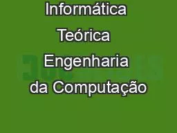 Informática Teórica  Engenharia da Computação