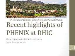 Recent highlights of PHENIX at RHIC