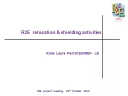 R2E  relocation & shielding activities