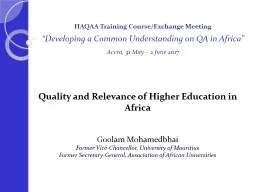 PPT-HAQAA Training Course/Exchange Meeting