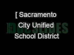 [ Sacramento City Unified School District