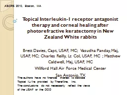Topical Interleukin-1 receptor antagonist therapy and corneal healing after photorefractive