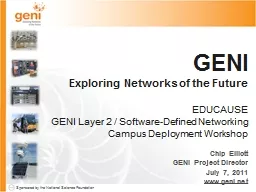 GENI Exploring Networks of the Future