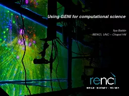 Using GENI for computational science