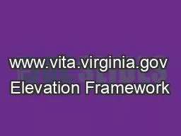 www.vita.virginia.gov Elevation Framework