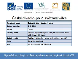 České divadlo po 2. světové válce