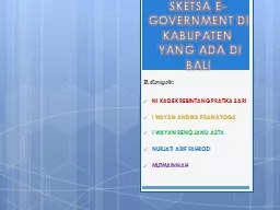 SKETSA E-GOVERNMENT DI KABUPATEN