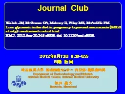 Journal Club 埼玉医科大学　総合医療センター　内分泌・糖尿病内科