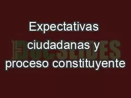 Expectativas ciudadanas y proceso constituyente