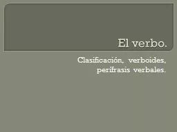 PPT-El verbo. Clasificación,