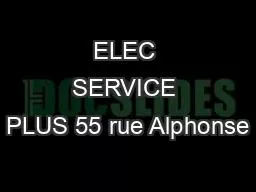 ELEC SERVICE PLUS 55 rue Alphonse