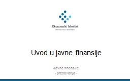 Uvod  u  javne   finansije