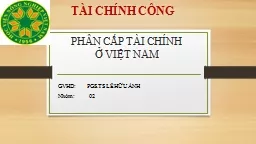 PPT-PHÂN CẤP TÀI CHÍNH