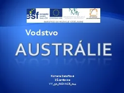 Austrálie Vodstvo Romana Zabořilová