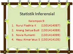 Statistik Inferensial Kelompok 9: