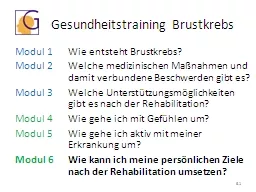 PPT-Gesundheitstraining Brustkrebs