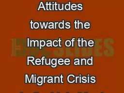 TNS Medium Gallup Attitudes towards the Impact of the Refugee and Migrant Crisis in Serbia’s Muni