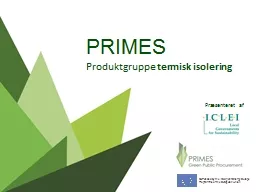 PRIMES Produktgruppe  termisk isolering