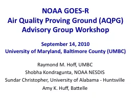 NOAA GOES-R Air  Quality Proving Ground