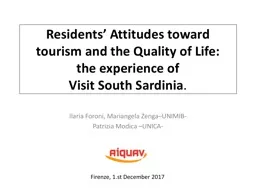 Residents’ Attitudes toward tourism and the Quality of Life: