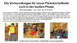 Die Vorbereitungen für unser Picknick befindet