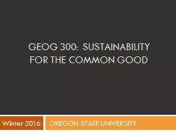 GeoG  300: Sustainability