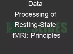 Data Processing of Resting-State fMRI: Principles