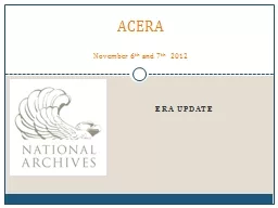 ERA Update ACERA November 6