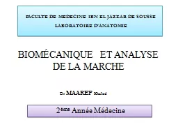 BIOMÉCANIQUE  ET ANALYSE DE