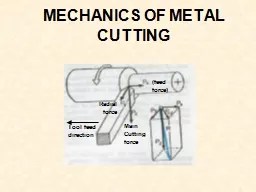 MECHANICS OF METAL CUTTING