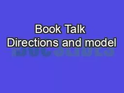 Book Talk Directions and model