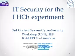 PPT-IT Security for the LHCb