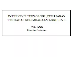 INTERVENSI TEKNOLOGI  ,  PEMASARAN TERHADAP KELEMBAGAAN