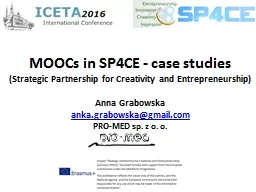 PPT-MOOCs in SP4CE - case studies