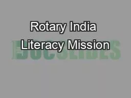 Rotary India Literacy Mission