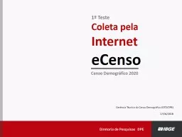 PPT-1º Teste Coleta pela Internet