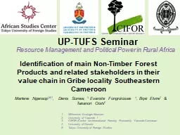 Identification of main Non-Timber Forest Products and related stakeholders in their value chain in