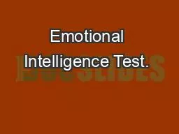 Emotional Intelligence Test. 