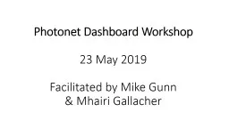 Photonet  Dashboard Workshop