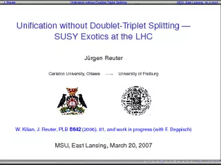 J Reuter Unication without DoubletTriplet Splitting MS