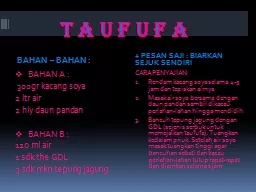 T A U F U F A BAHAN – BAHAN :