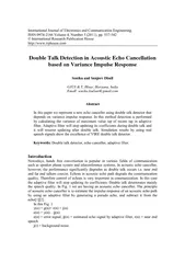 Double Talk Detection in Acoustic Echo Cancellation ba