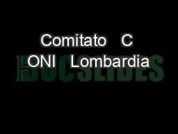 Comitato   C ONI   Lombardia