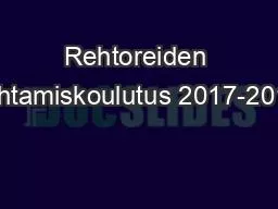 Rehtoreiden johtamiskoulutus 2017-2018